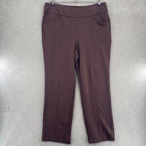 Cato Pants Womens Extra Large Petite Brown Straight Stretch Knit Pull On Legging